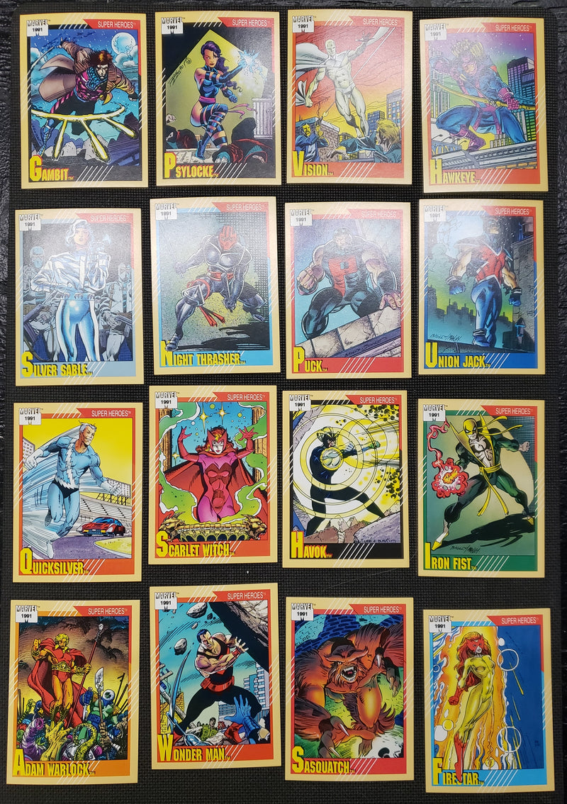 1991 Marvel Impel Complete Base Trading Card Set