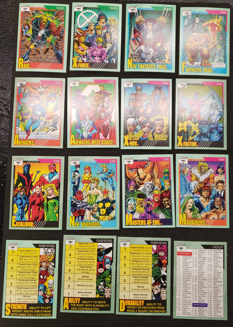 1991 Marvel Impel Complete Base Trading Card Set