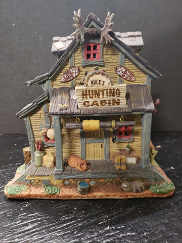 2007 Lemax Buck's Hunting Cabin Ceramic Building