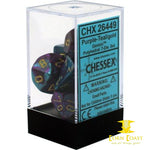 Chessex Gemini Purple-Teal/Gold 7-Die Set - Corn Coast Comics