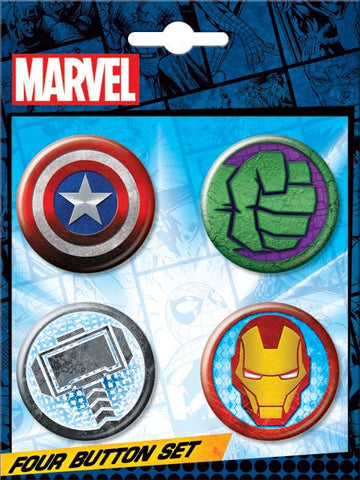 Marvel Comics Carded 4 Button Set