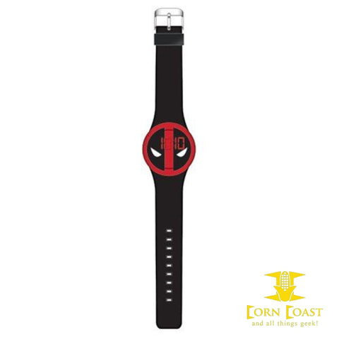 Deadpool Logo Black Strap LED Watch - Corn Coast Comics