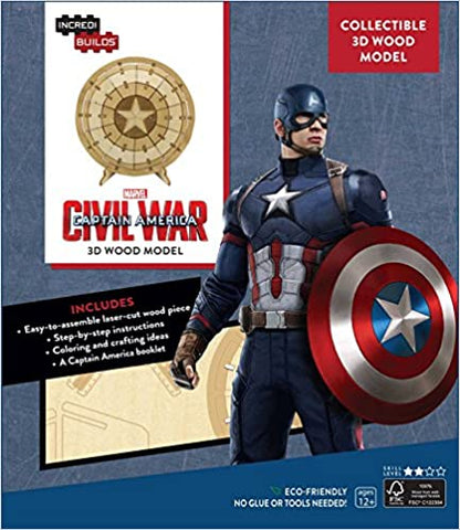 IncrediBuilds: Marvel's Captain America: Civil War Book and Wood Model Figure Kit HC