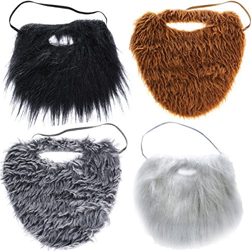 Tigerdoe Fake Beards for Adults Kids set of 4