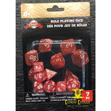 7-ct. Packs of Classic Games Roll Playing Dice-Red - Dice