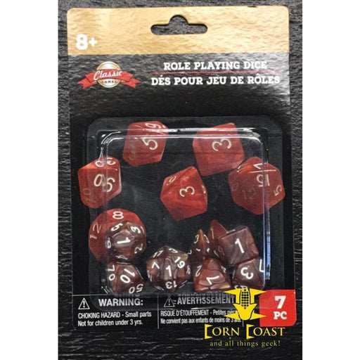 7-ct. Packs of Classic Games Roll Playing Dice-Root beer - 