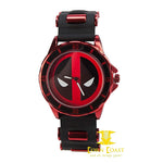 Marvel Deadpool Black and Red Rubber Strap Wrist Watch - Corn Coast Comics