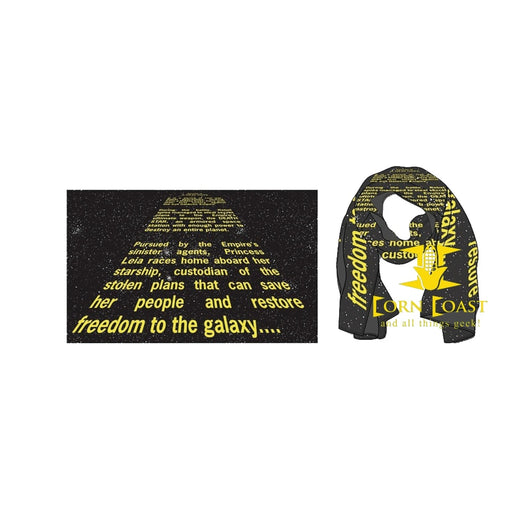 Star Wars EP4 40TH ANN OPENING CRAWL SCARF W/LAPEL PIN - Corn Coast Comics