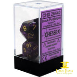Chessex Gemini Black-Purple/Gold 7-Die Set - Corn Coast Comics