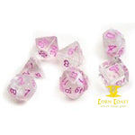 Dice Set - White cloud + Pink Ink - Dice