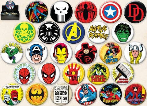 Marvel Comics Button Pin Assortment