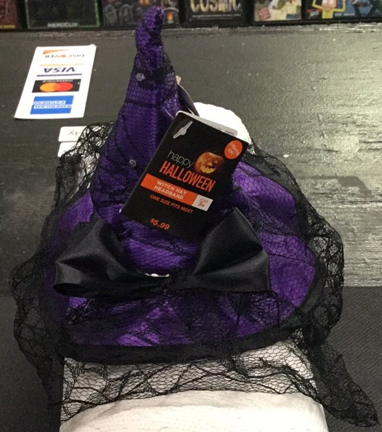 Purple light up witch hat headband