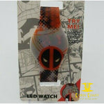 Marvel Comics Deadpool Logo Black Red White Rubber Strap LED