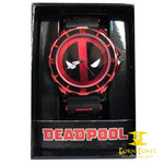 Marvel Deadpool Black And Red Rubber Strap Wrist Watch - 