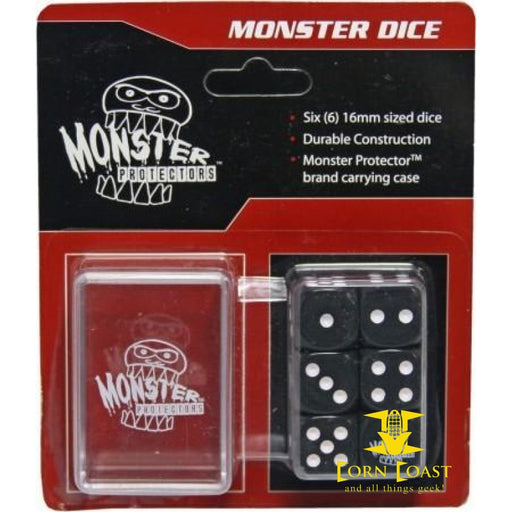 Monster Dice Black 6 Dice - Corn Coast Comics