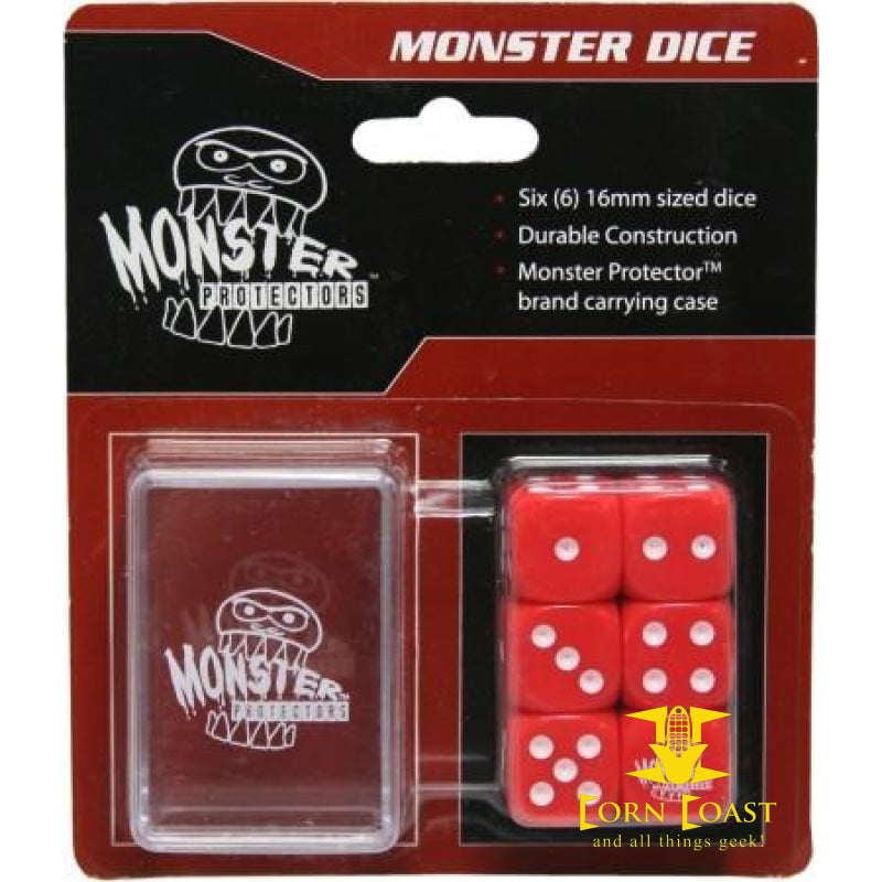 Monster Dice Red 6 Dice - Corn Coast Comics