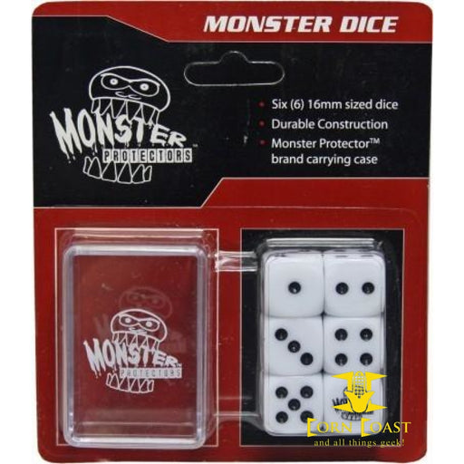 Monster Dice White 6 Dice - Corn Coast Comics
