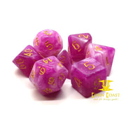 Old School 7 Piece DnD RPG Dice Set: Galaxy - First Kiss - 