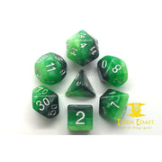 Old School 7 Piece DnD RPG Dice Set: Gradients - Treetop 