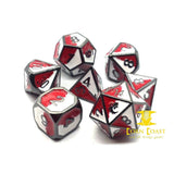Old School 7 Piece DnD RPG Metal Dice Set: Dragon Forged - 
