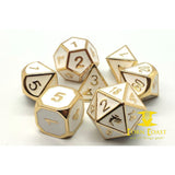 Old School 7 Piece DnD RPG Metal Dice Set: Elven Forged - 