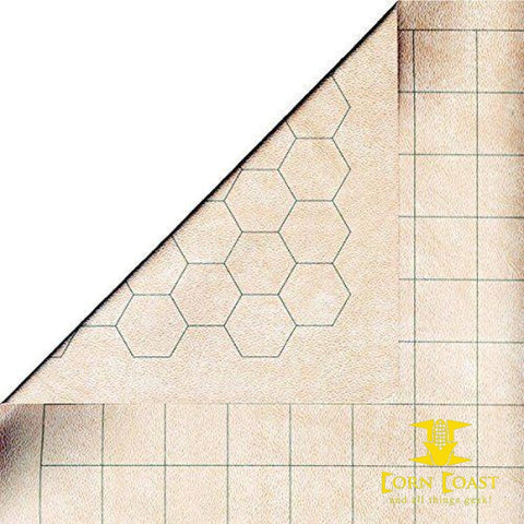 Chessex Battlemat Double-Sided 1" Squares/Hexes 23 1/2" X 26" in size - Corn Coast Comics