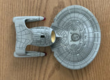 Franklin Mint Star Trek Pewter Die-cast Model USS Enterprise NCC-1701-D w/Stand