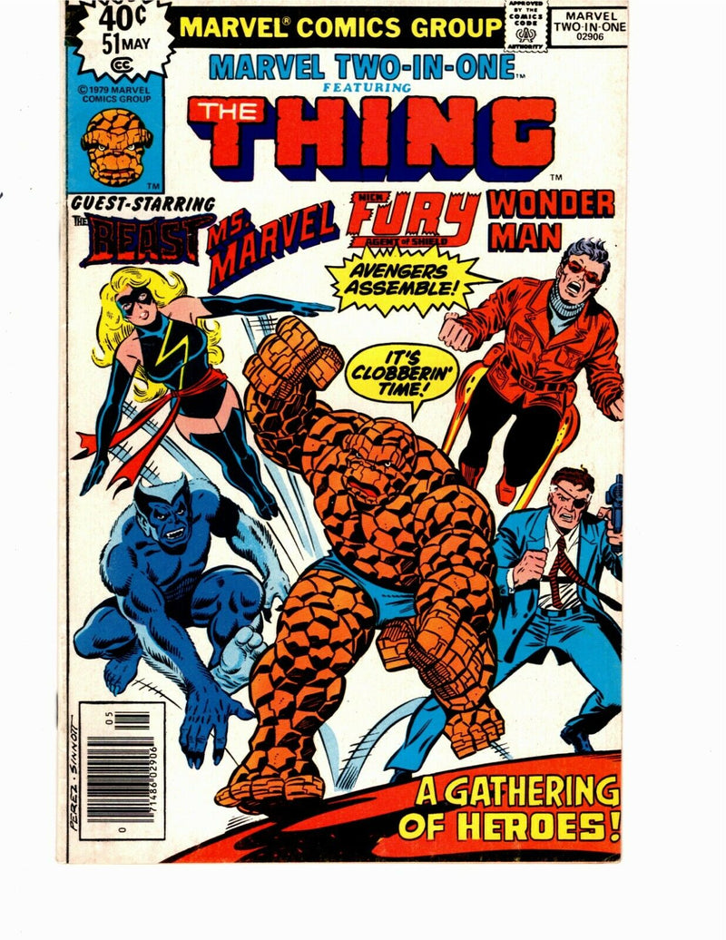 Marvel Two-in-One Thing, Beast, Ms Marvel, Nick Fury, Wonder Man (vol 1) #51 VF