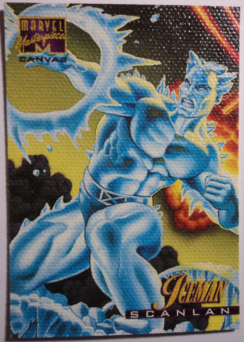 1995 MARVEL MASTERPIECES - CANVAS CARD - ( 10 OF 22 ) Iceman