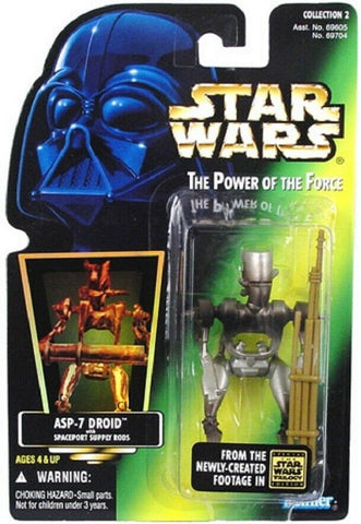 Star Wars ASP-7 Droid Power of the Force Green Carded Hologram 3.75 Inch Figure