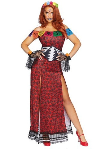 Deluxe Day of the Dead Beauty Costume for Women M/L